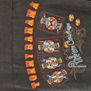 Tommy Bahama Ride'em Cowboys Shirt Men XXL Black Silk playing cards poker 4 king